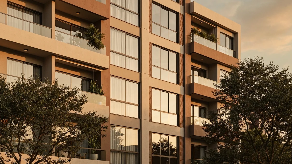 Ilustração comparativa de consórcio e financiamento para compra de imóvel residencial