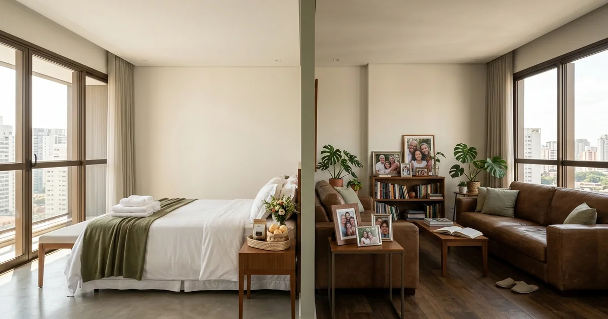 Comparativo entre apartamento configurado para Airbnb e apartamento de locação tradicional